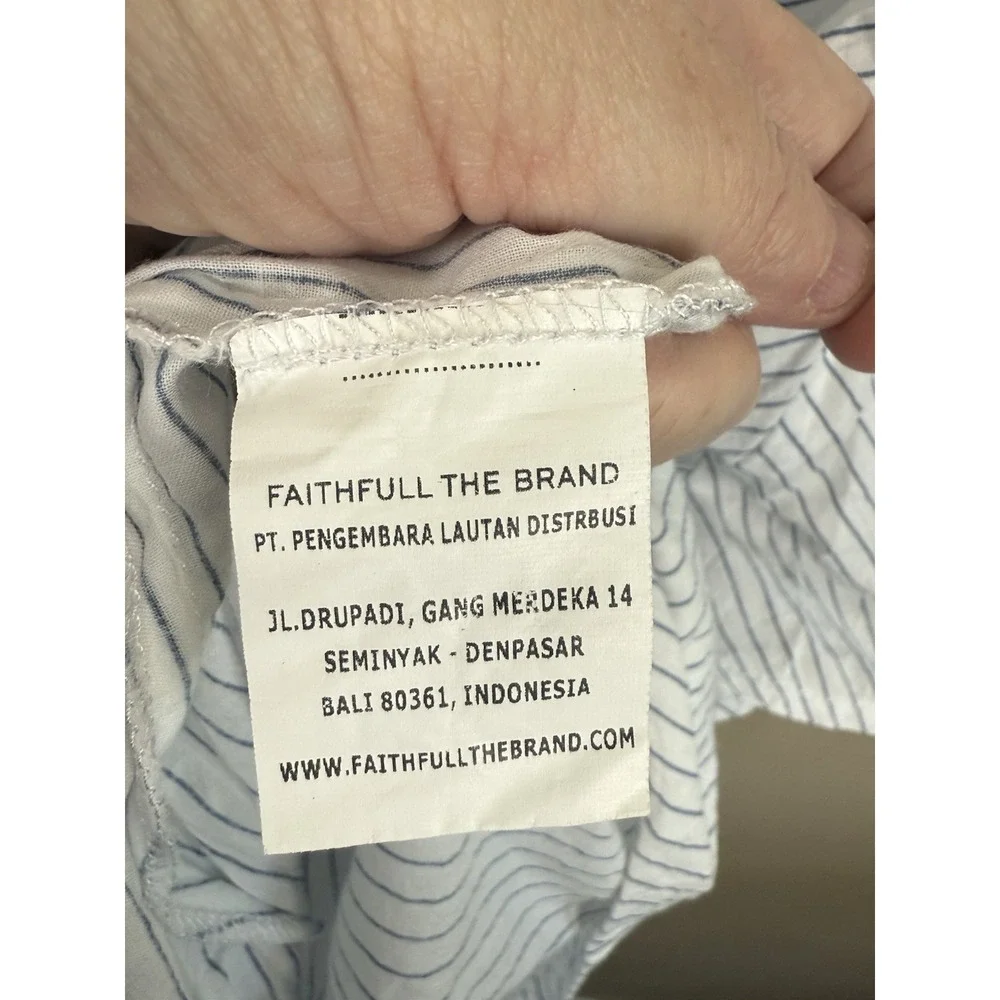 Faithfull‎ The Brand The Beach Edit Escape Blue Striped Maxi Dress Sz 8